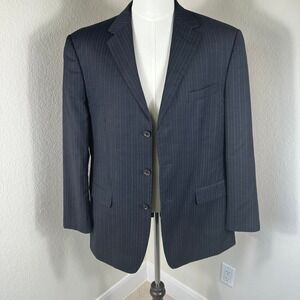 Mantoni 100% Virgin Wool Pinstripe Suit Sets Men 46R Black Professional Business